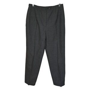 Vintage Harve Benard Pinstripe Pants Size 10 Wool Blend Gray Back Elastic Lined